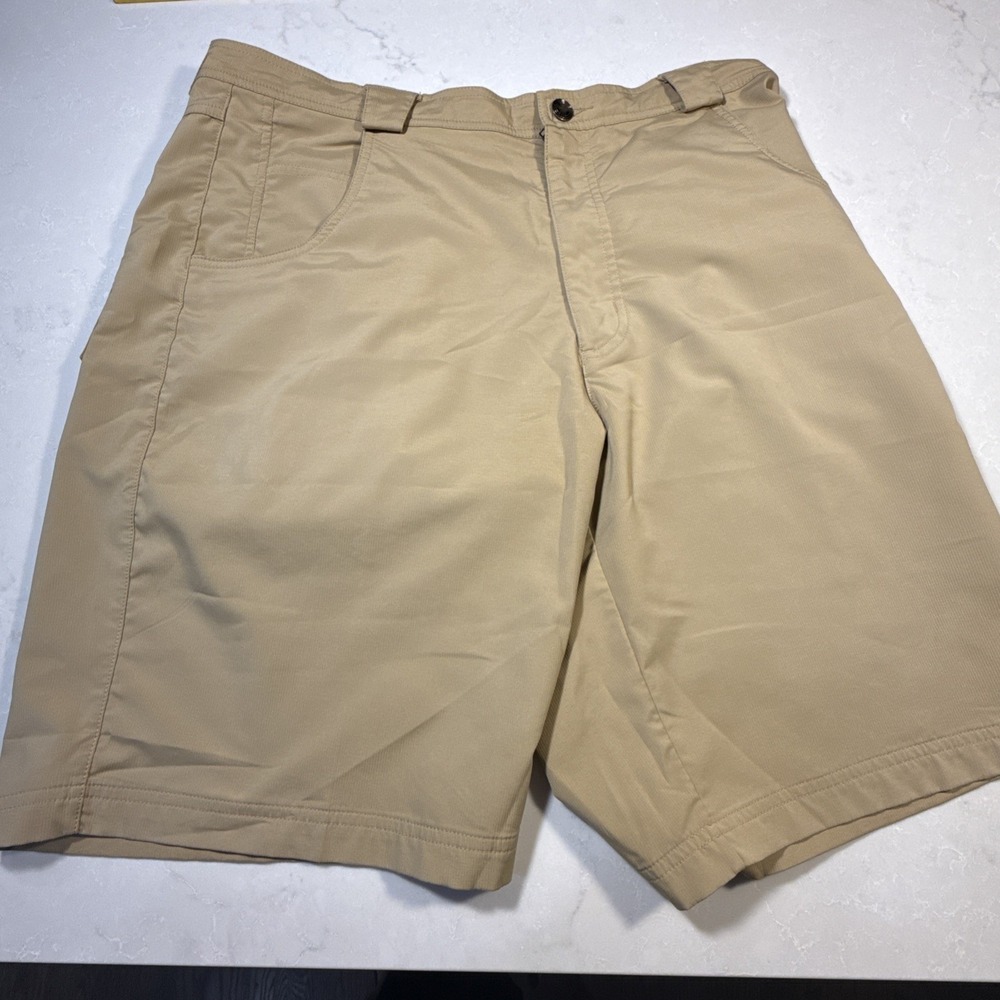 Straight Down Mens 34 Performance Golf Shorts Lightweight Stretch Tan